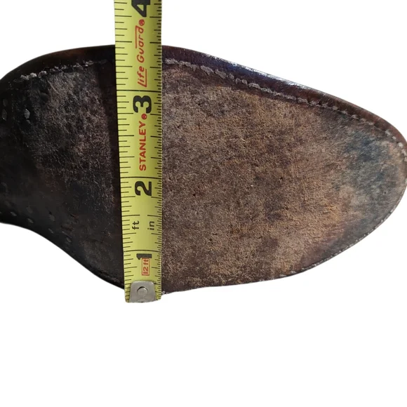 Vintage Larry Mahan Ivory Western Cowboy Boots Ostrich Print Tall USA - Picture 13 of 16